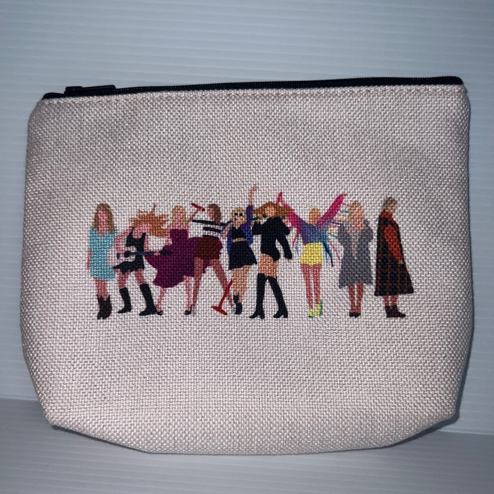 NWOT Taylor Swift Eras Tour Makeup Bag Canvas Cosmetic Pouch Fan Art Eras